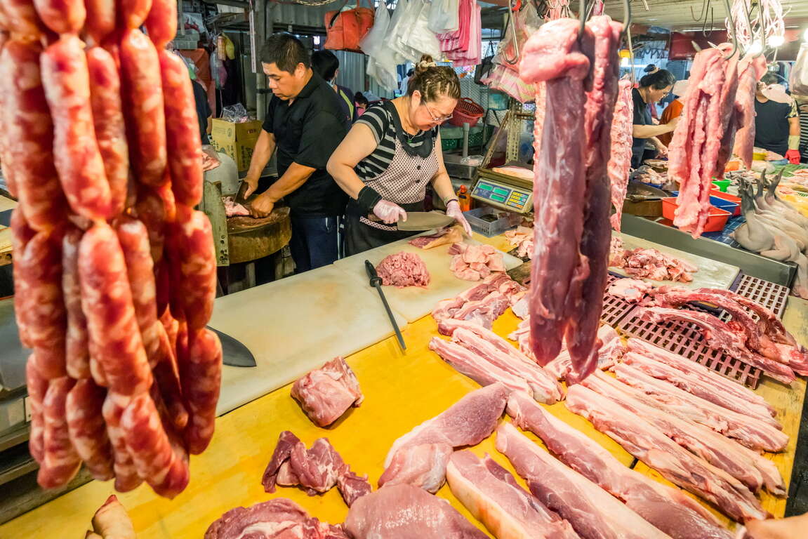 現切豬肉新鮮販售
